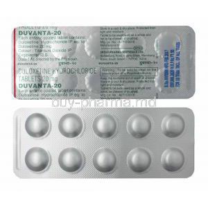 Duvanta, Duloxetine 20mg tablets