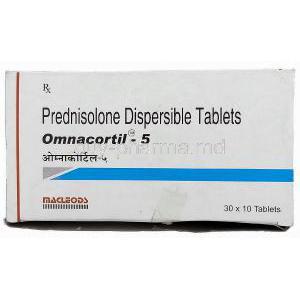 Generic Deltasone, Prednisolone 5 mg Tablet Box