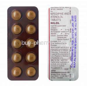 Nilol, Atenolol and Nifedipine manufacturer tablets