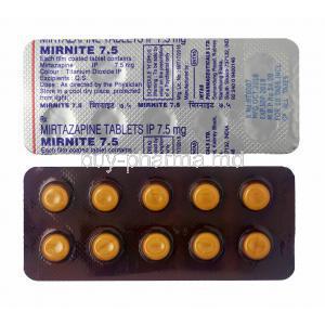 Mirnite, Mirtazapine 7.5mg tablets