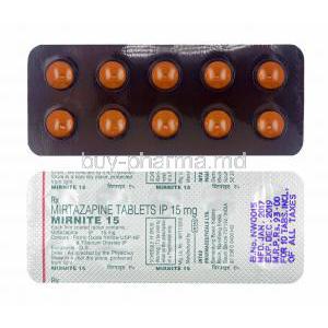 Mirnite, Mirtazapine 15mg tablets