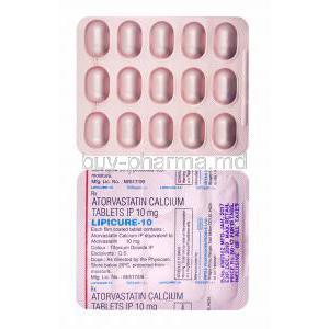 Lipicure, Atorvastatin 10mg tablets