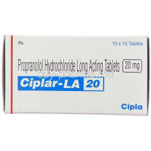 Generic Inderal,   Propranolol XR 20 Mg Tablet Box
