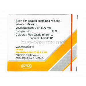 Levera XR, Levetiracetam 500mg manufacturer
