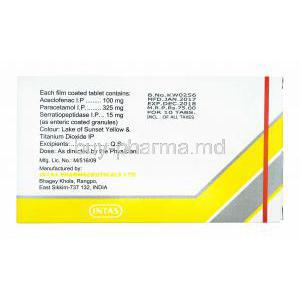 Hifenac-D, Aceclofenac, Paracetamol and Serratiopeptidase manufacturer