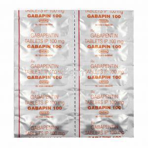 Gabapin, Gabapentin 100mg tablets