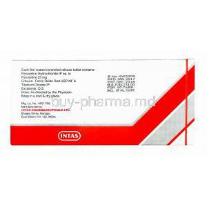 Pexep CR, Paroxetine 25mg manufacturer