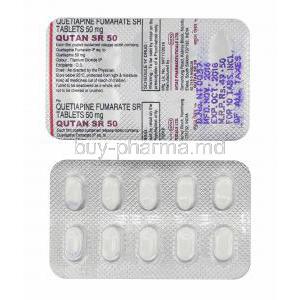 Qutan SR, Quetiapine 50mg tablets