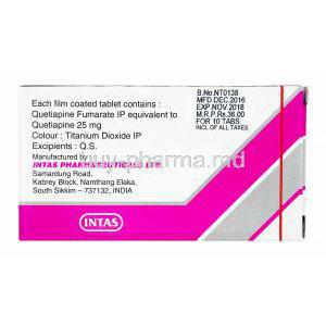 Qutan, Quetiapine 25mg manufacturer