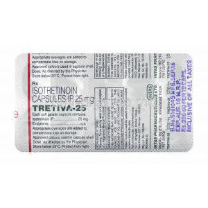 Tretiva, Isotretinoin 25mg capsules back