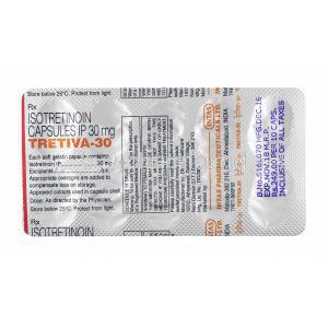 Tretiva, Isotretinoin 30mg capsules back