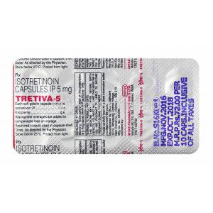 Tretiva, Isotretinoin 5mg capsules back