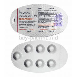 Terapress, Terazosin 1mg tablets