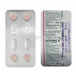 Rizora, Rizatriptan 5mg tablets