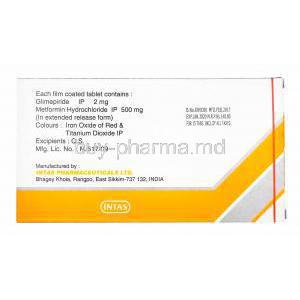 Zoryl-M, Glimepiride and Metformin 2mg manufacturer