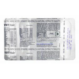 VB7 Hair tablets back