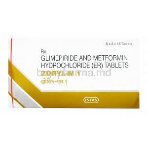 Zoryl-M, Glimepiride, Metformin and Glimepiride 1mg