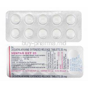 Ventab DXT, Desvenlafaxine 25mg tablets