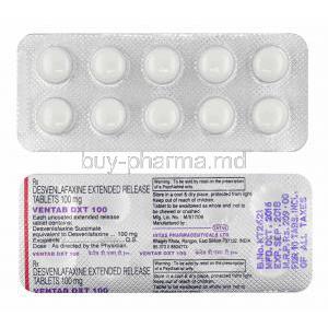 Ventab DXT, Desvenlafaxine 100mg tablets