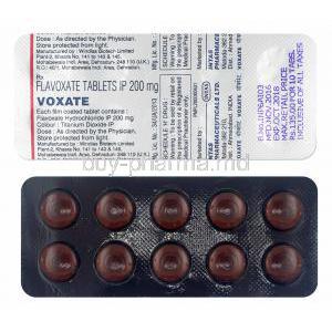 Voxate, Flavoxate 200mg tablets