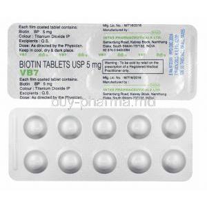 VB7, Biotin tablets