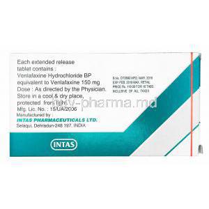 Ventab XL, Venlafaxine 150mg manufacturer