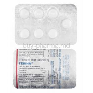 Tebina, Terbinafine 250mg tablets
