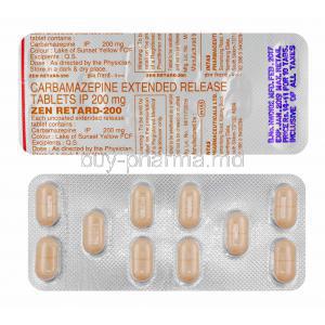 Zen Retard, Carbamazepine 200mg tablets