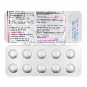 Rabium, Rabeprazole 10mg tablets