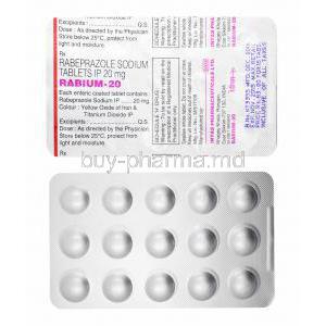 Rabium, Rabeprazole 20mg tablets