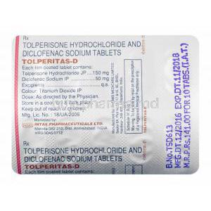 Tolperitas-D, Tolperisone/ Diclofenac