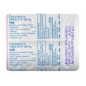 Tgr, Fenofibrate tablets back