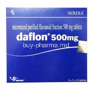 Daflon, 500mg, box front presentation