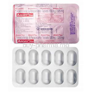 Aroff Plus, Aceclofenac and Paracetamol tablets