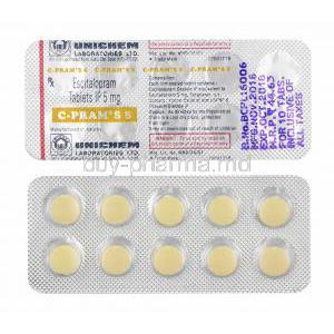 C-Pram S, Escitalopram 5mg tablets