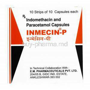 Inmecin P, ndomethacin and Paracetamol