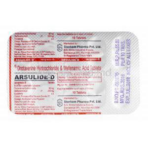 Arsulide D, Dicyclomine and Nimesulide tablets back