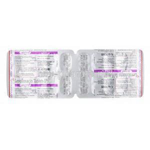 Alevo, Levofloxacin 500mg tablets back