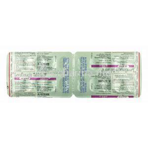 Alevo, Levofloxacin 250mg tablets back