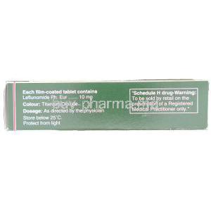 Lefumide, Generic  Arava,  Leflunomide 10 Tablet Composition