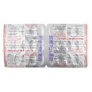Glucoryl-M, Glimepiride and Metformin 1mg tablets back