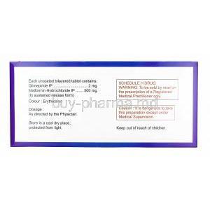 Glucoryl-M, Glimepiride 2mg and Metformin 500mg manufacturer