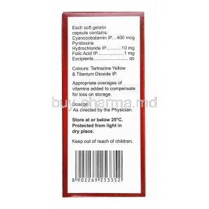 Homochek, Cyanocobalamin, Pyridoxine Hydrochloride and Folic Acid composition