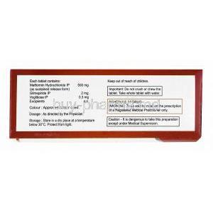 Glucoryl-MV, Glimepiride 2mg, Metformin 500mg and  Voglibose 0.3mg composition