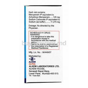 Merosure Injection, Meropenem 125mg manufacturer