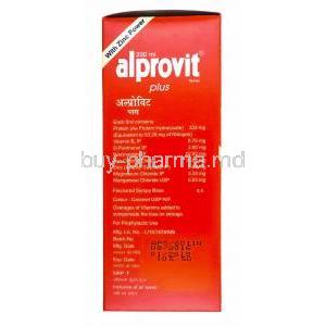 Alprovit Plus Syrup composition