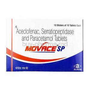 Movace SP, Aceclofenac/ Paracetamol/ Serratiopeptidase