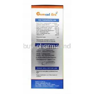 Gemcal Gro Suspension dosage