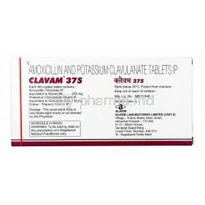 Clavam, Amoxicillin and Clavulanic Acid 375mg manufacturer