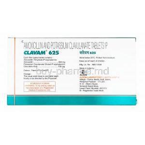Clavam, Amoxicillin and Clavulanic Acid 625mg manufacturer